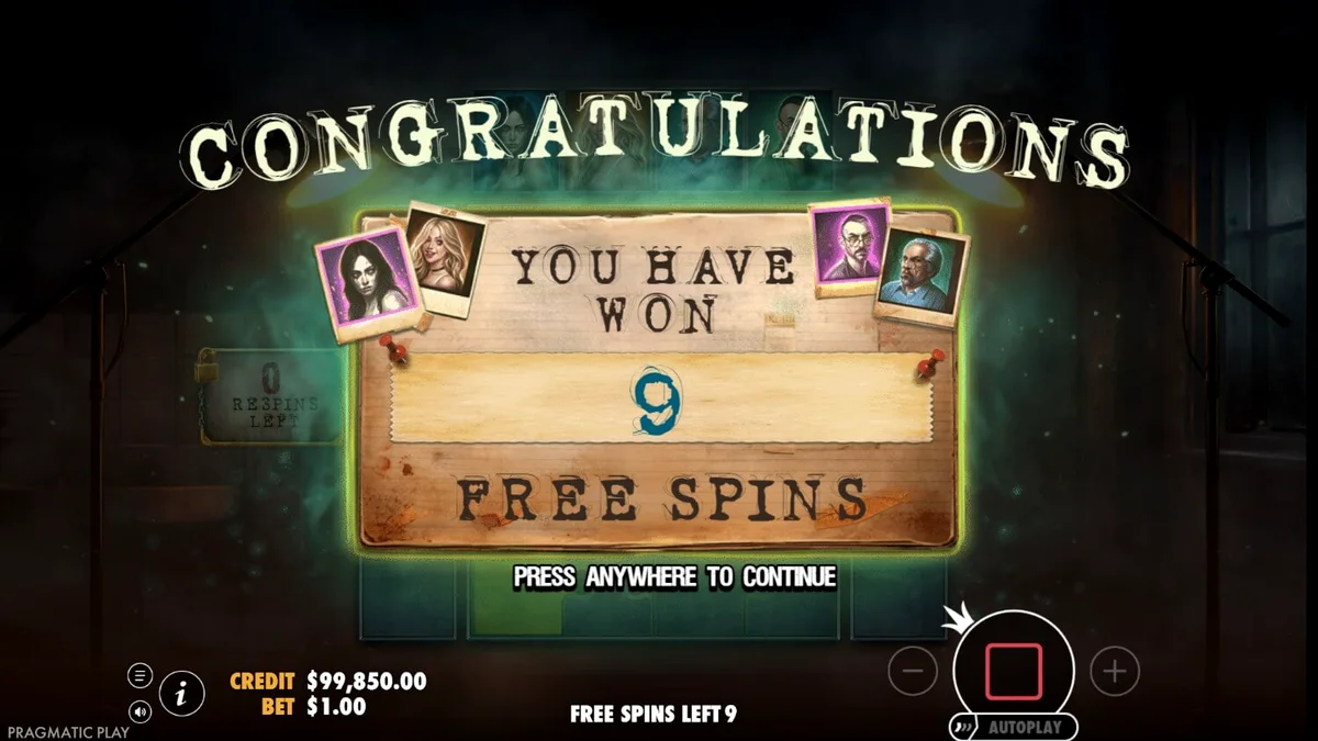 Tela de jogo do slot Sanatorium Secrets com temática de horror e sanatório